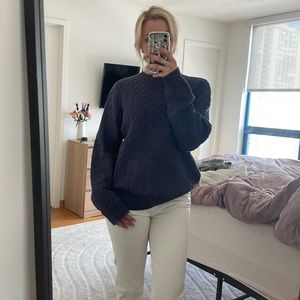 John Galt navy cable knit sweater